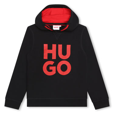 Sudadera HUGO negra para niños y adolescentes